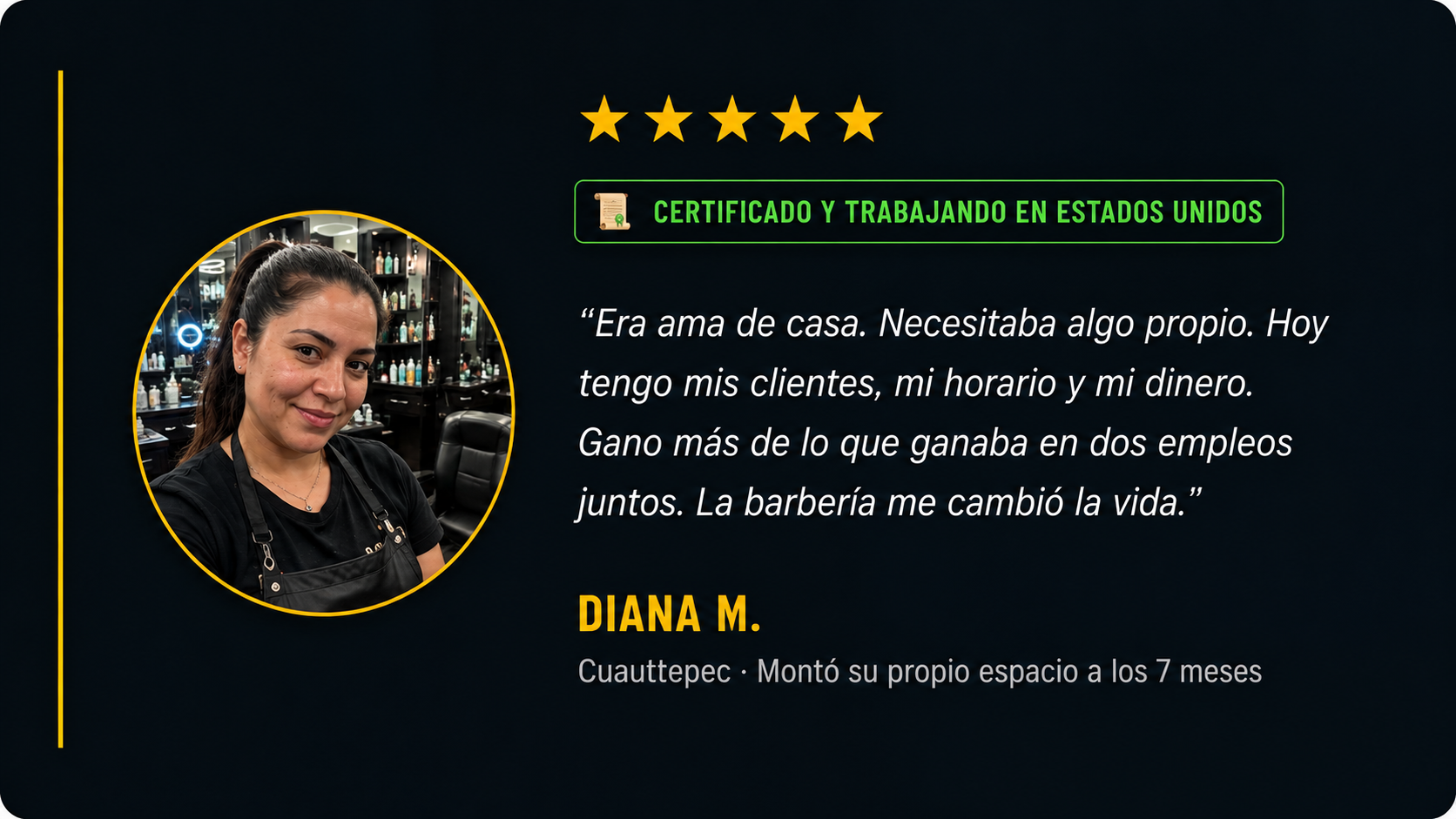 Testimonio de Diana M. — independencia económica completa